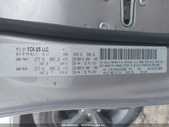1C4PJMDX0JD572061 Jeep Cherokee Limited 4x4
