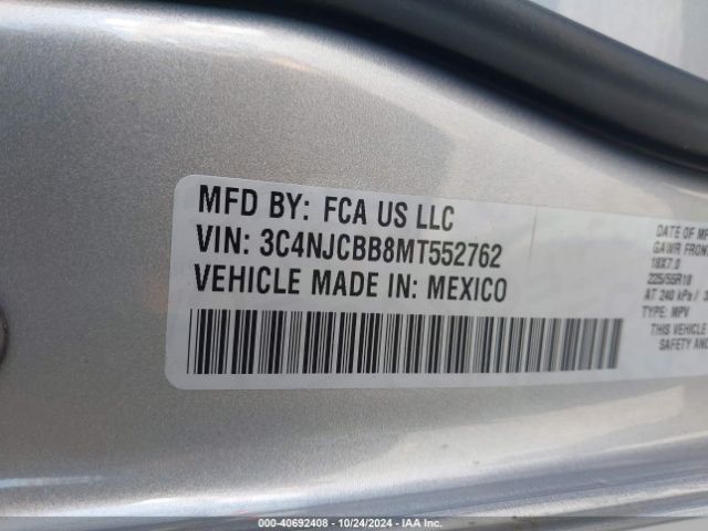 3C4NJCBB8MT552762 Jeep Compass Altitude Fwd