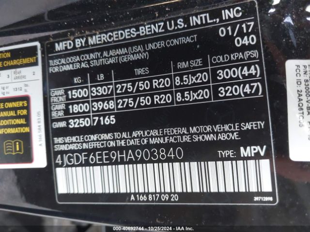 4JGDF6EE9HA903840 Mercedes-Benz Gls 450 4matic
