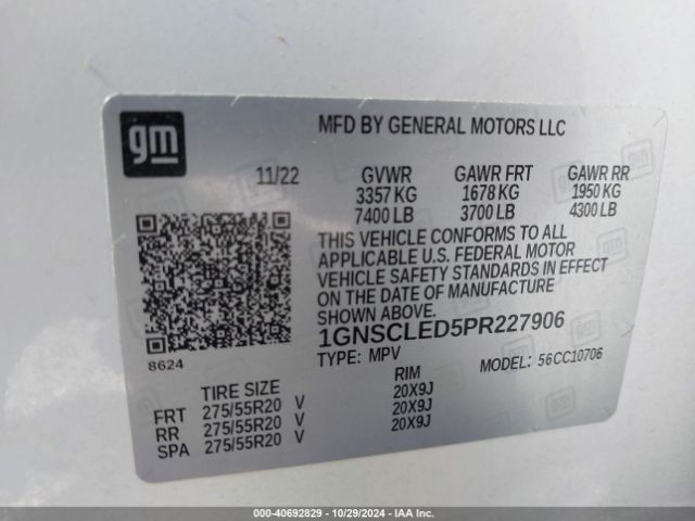 1GNSCLED5PR227906 Chevrolet Tahoe 2wd Commercial Fleet