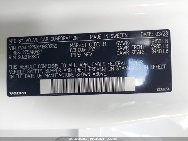 YV4L12PNXP1983259 Volvo Xc90 B5 Plus