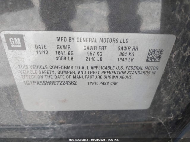 Chevrolet Cruze Ls Auto 2014 1G1PA5SH8E7224362 Image 9