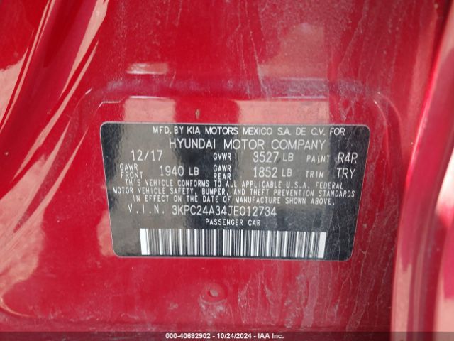 3KPC24A34JE012734 Hyundai ACCENT SE