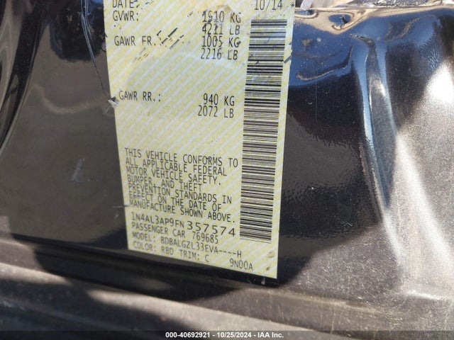 Nissan Altima 2.5 S 2015 1N4AL3AP9FN357574 Image 9