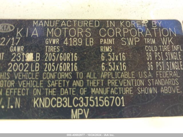 KNDCB3LC3J5156701 KIA NIRO LX