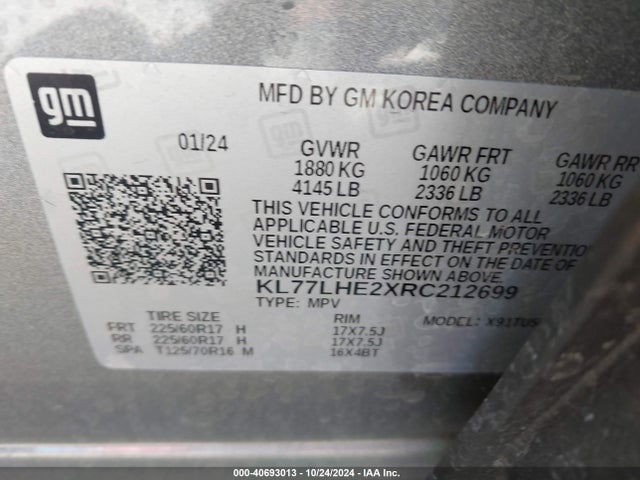 Chevrolet Trax Fwd Lt 2024 KL77LHE2XRC212699 Image 9