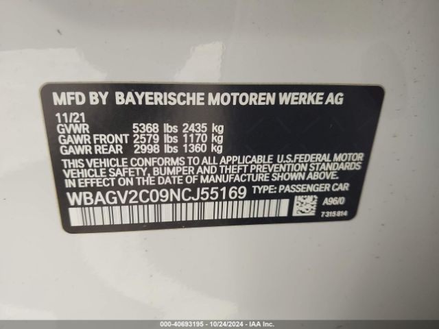 2022 BMW 840 GRAN COUPE WBAGV2C09NCJ55169 Photo 8
