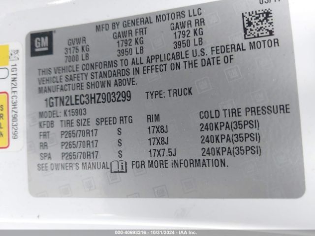 1GTN2LEC3HZ903299 GMC SIERRA 1500