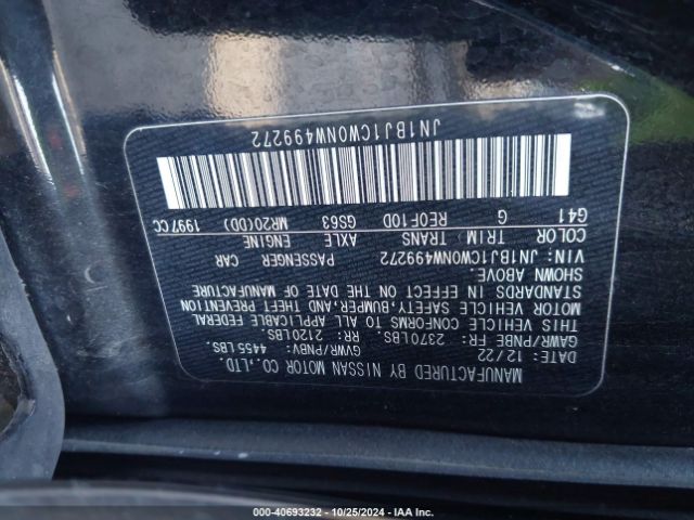 JN1BJ1CW0NW499272 Nissan Rogue Sport Sl Awd Xtronic Cvt