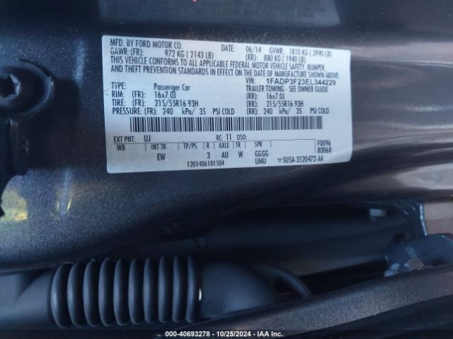 1FADP3F23EL344229 Ford FOCUS SE