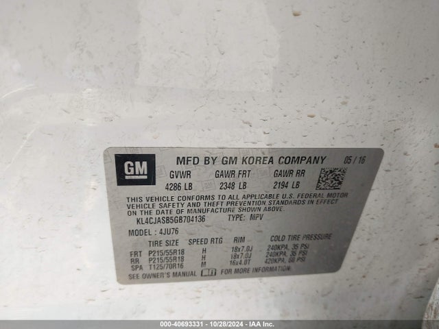 Buick Encore 2016 KL4CJASB5GB704136 Image 9