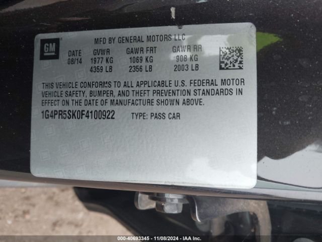 1G4PR5SK0F4100922 Buick Verano Convenience Group