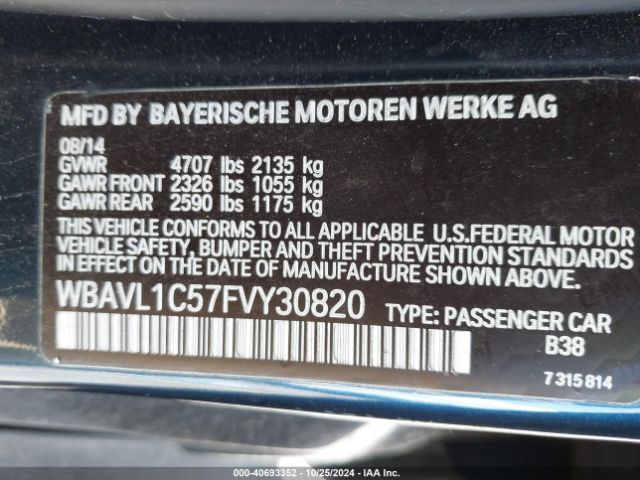 WBAVL1C57FVY30820 BMW X1 Xdrive28i