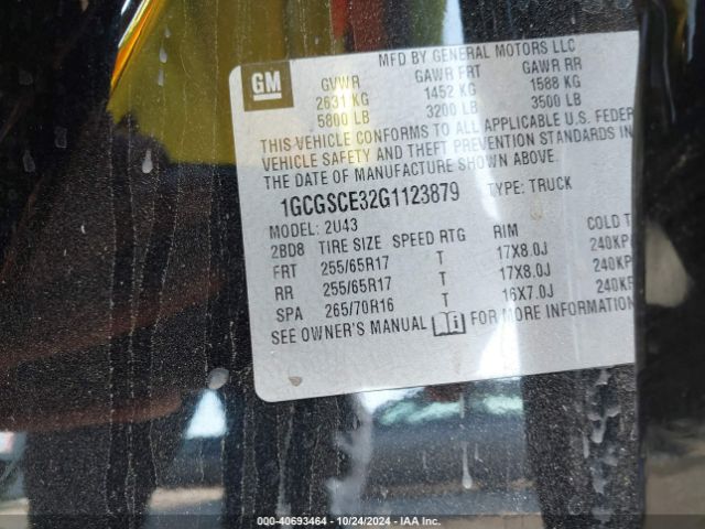 1GCGSCE32G1123879 Chevrolet Colorado Lt
