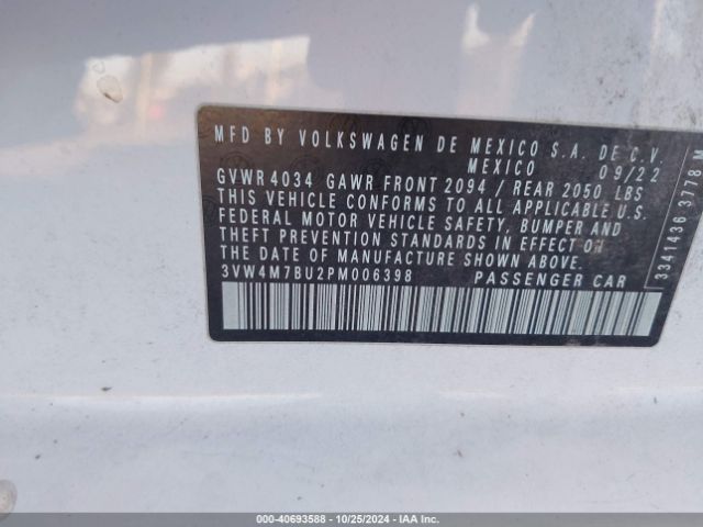 3VW4M7BU2PM006398 Volkswagen Jetta 1.5t S