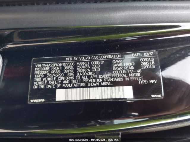 YV4A22PKXH1177336 Volvo Xc90 T6 Momentum