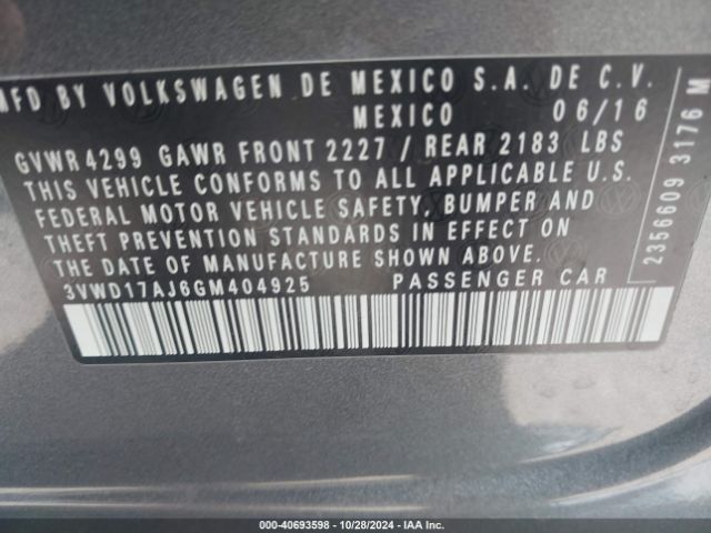 3VWD17AJ6GM404925 Volkswagen Jetta 1.8t Sport