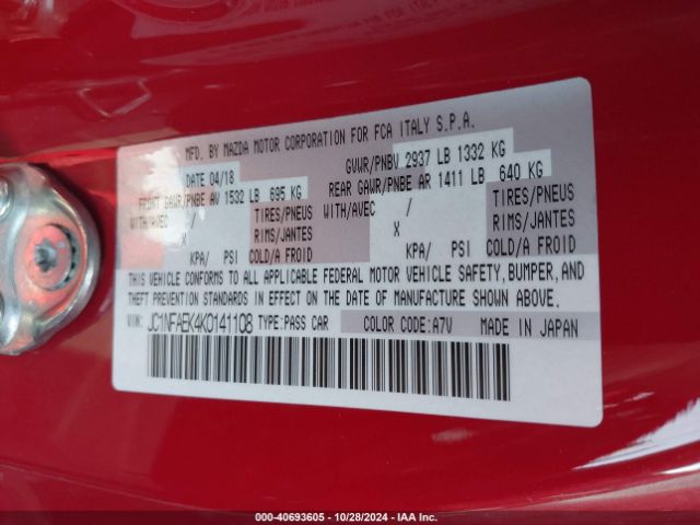 JC1NFAEK4K0141108 Fiat 124 Spider Abarth