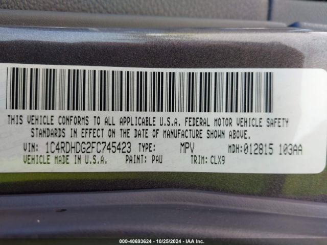 1C4RDHDG2FC745423 Dodge DURANGO LIMITED