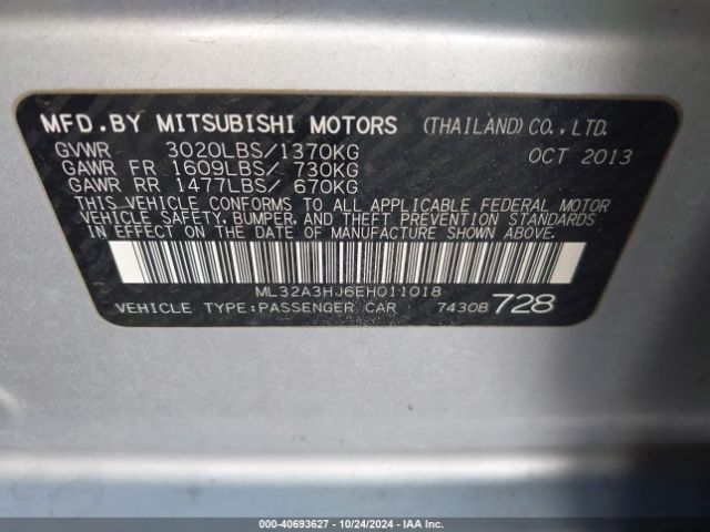 2014 MITSUBISHI MIRAGE ML32A3HJ6EH011018 Photo 8