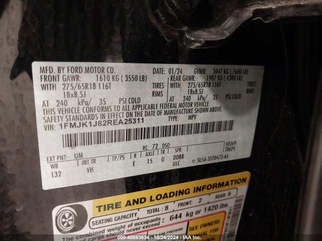 Ford Expedition Xlt Max 2024 1FMJK1J82REA25311 Image 9