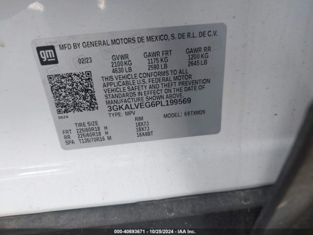 3GKALVEG6PL199569 GMC Terrain Awd Slt