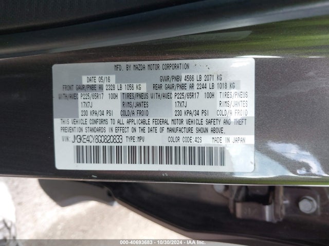 Mazda Cx-5 Touring 2016 JM3KE4CY8G0820833 Image 9