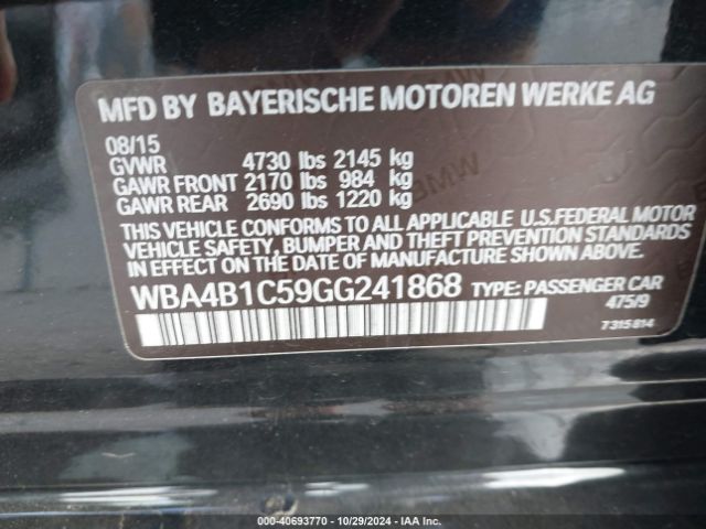 WBA4B1C59GG241868 BMW 435i Gran Coupe