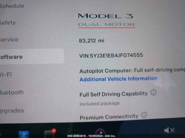 5YJ3E1EB4JF074555 Tesla Model 3 Long Range/performance