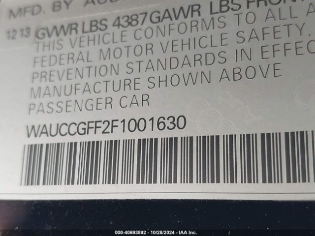 WAUCCGFF2F1001630 Audi A3 1.8t Premium
