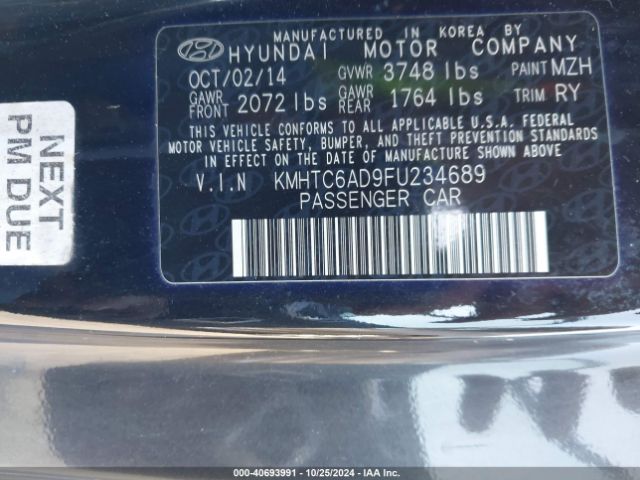 KMHTC6AD9FU234689 Hyundai Veloster