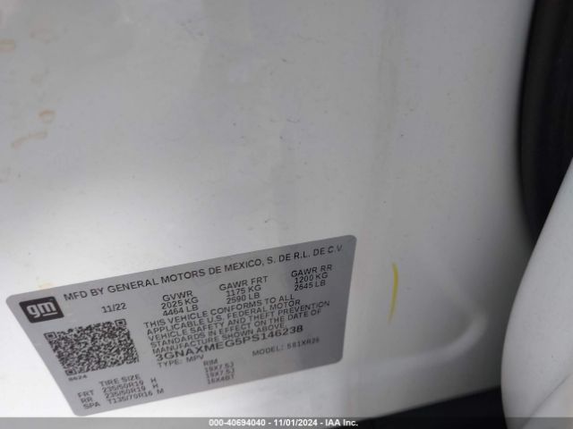 3GNAXMEG5PS146238 Chevrolet Equinox Fwd Rs