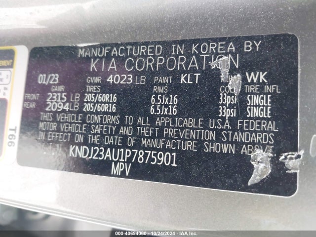 KIA SOUL LX 2023 KNDJ23AU1P7875901 Image 9