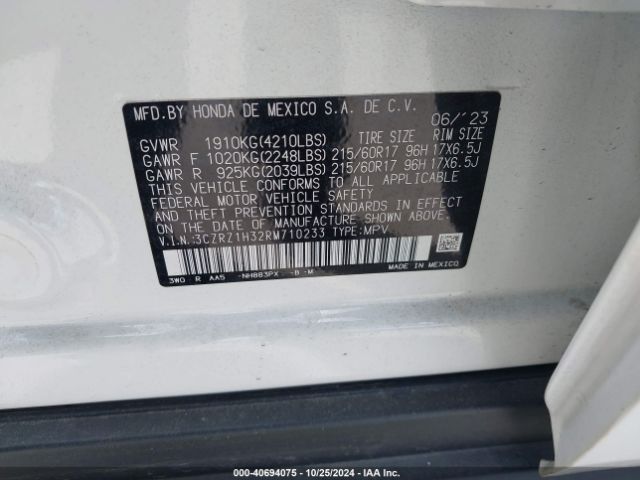3CZRZ1H32RM710233 Honda Hr-v 2wd Lx
