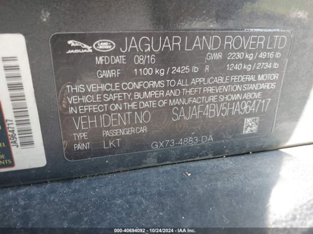 SAJAF4BV5HA964717 Jaguar Xe 35t R-sport