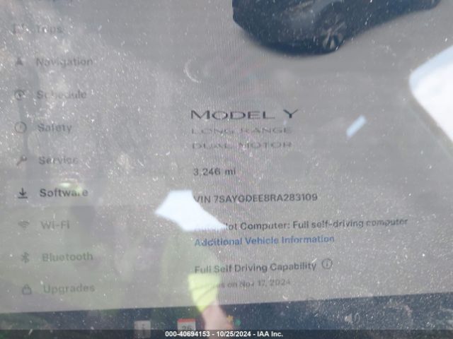 7SAYGDEE8RA283109 Tesla Model Y Long Range Dual Motor All-wheel Drive