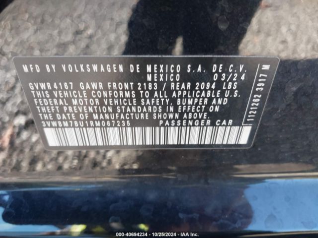 3VWBM7BU1RM067235 Volkswagen Jetta 1.5t Sport