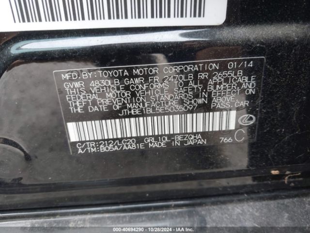 JTHBE1BL5E5035097 Lexus GS 350