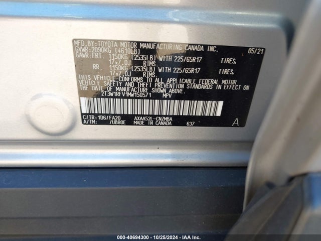 Toyota Rav4 Xle 2021 2T3W1RFV1MW150571 Image 9
