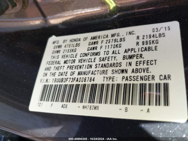 19UUB3F73FA006784 Acura Tlx V6 Advance
