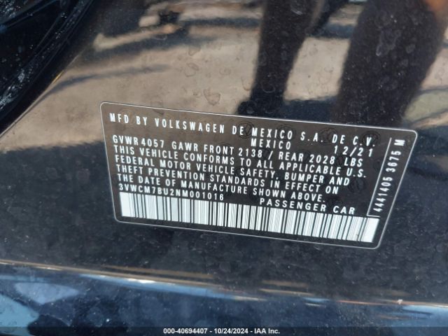 3VWCM7BU2NM001016 Volkswagen Jetta 1.5t S