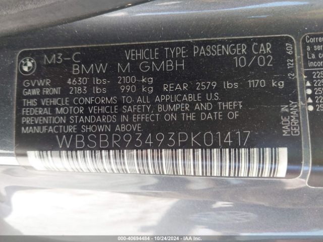 2003 BMW M3 WBSBR93493PK01417 Photo 8