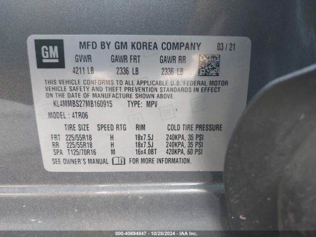 KL4MMBS27MB160915 Buick Encore Gx Fwd Preferred