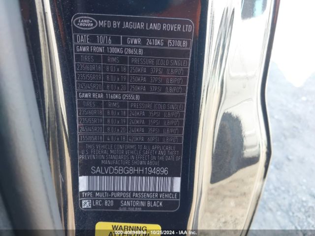 SALVD5BG8HH194896 Land Rover Range Rover Evoque Hse Dynamic