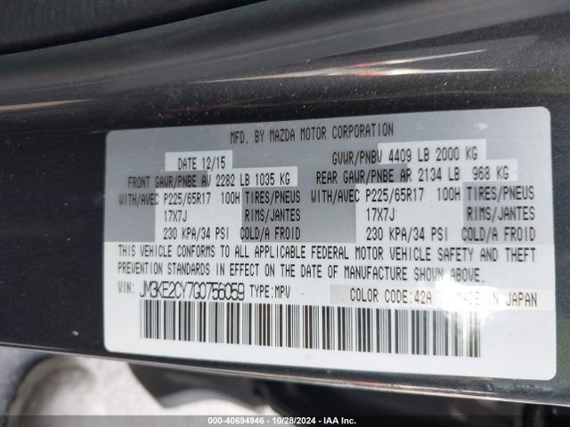 Mazda Cx-5 Touring 2016 JM3KE2CY7G0756059 Image 9