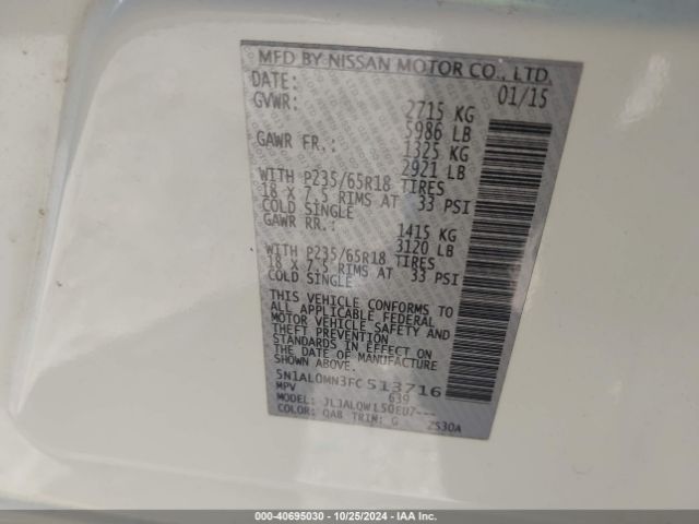 5N1AL0MN3FC513716 Infiniti QX60