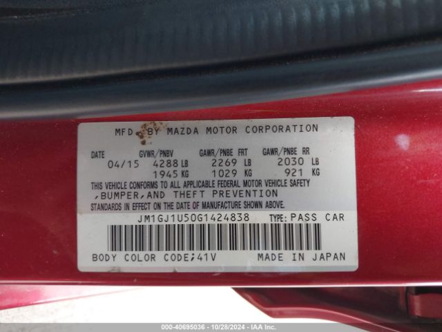 JM1GJ1U50G1424838 Mazda Mazda6 I Sport