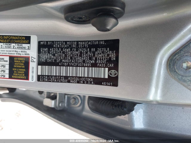 Toyota CAMRY SE 2015 4T1BF1FK2FU078895 Image 9