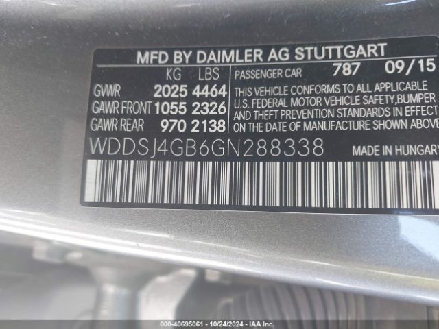 WDDSJ4GB6GN288338 Mercedes-Benz CLA 250 4MATIC