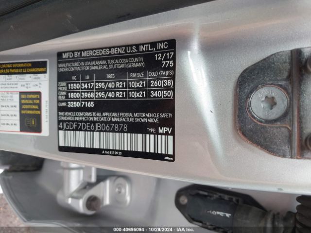 4JGDF7DE6JB067878 Mercedes-Benz Gls 550 4matic